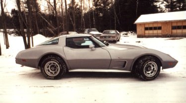A snowmobile